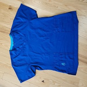 Cobalt blue Carhartt scrub top, women's XL